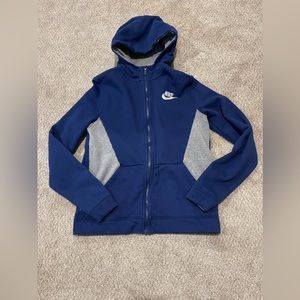 Nike Boys Navy and Gray Full Zip Hoodie - XL